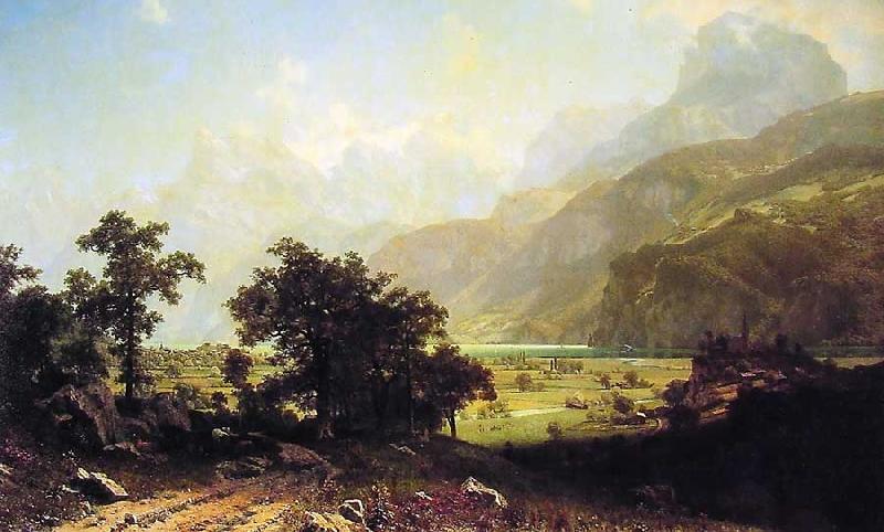 Albert Bierstadt Lake Lucerne, Switzerland France oil painting art